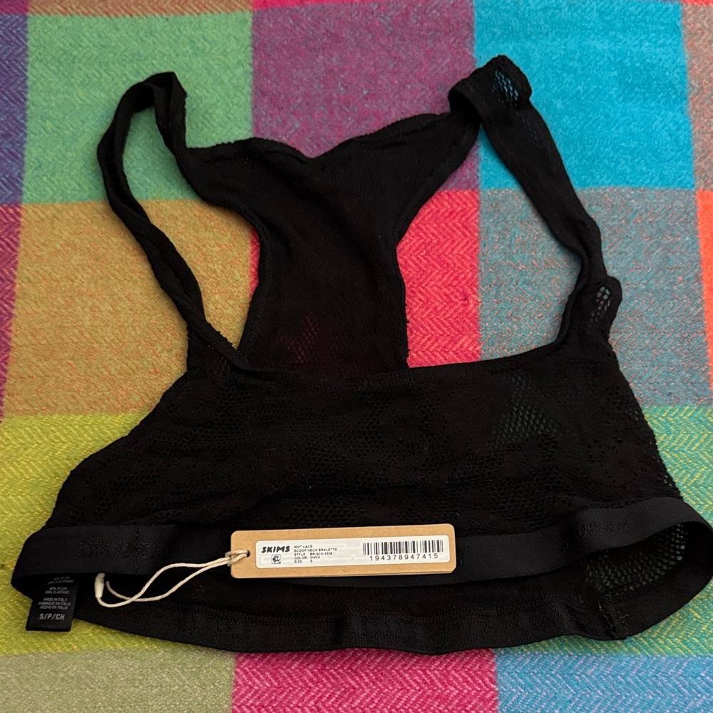 SKIMS Black Mesh Bandeau